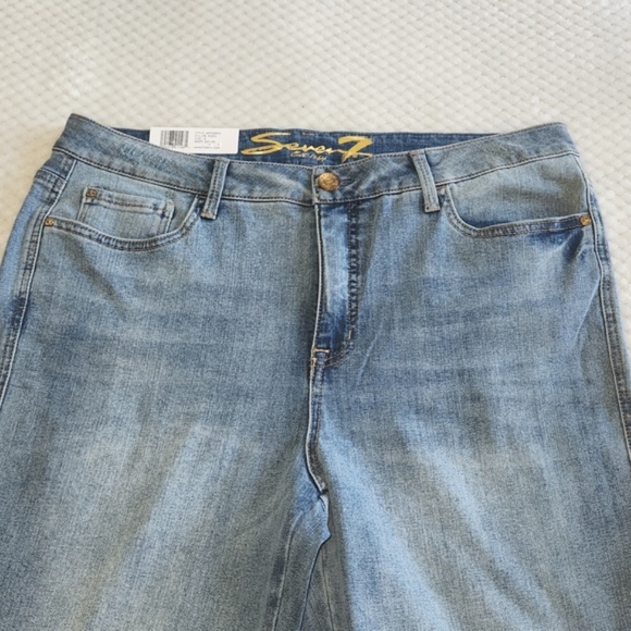 SEVEN7 WEEKEND BOYFRIEND WOMENS JEANS WASHED LIGHT BLUE SIZE 12 NEW/TAGS - Picture 9 of 16